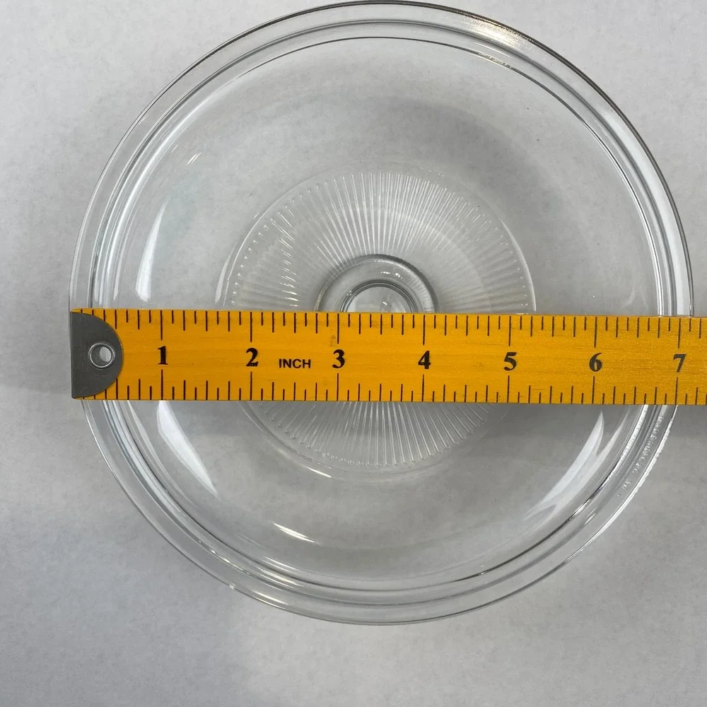Vintage Pyrex G5C 20 Glass Lid Clear Sunburst Pattern 7.25 Inch Replacement
